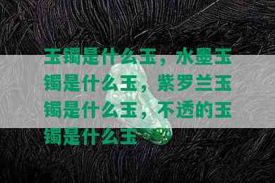 玉镯是什么玉，水墨玉镯是什么玉，紫罗兰玉镯是什么玉，不透的玉镯是什么玉