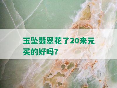 玉坠翡翠花了20来元买的好吗？