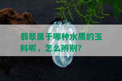 翡翠属于哪种水质的玉料呢，怎么辨别？