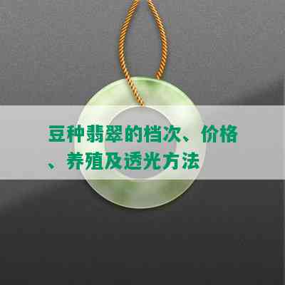 豆种翡翠的档次、价格、养殖及透光方法