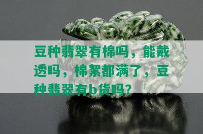 豆种翡翠有棉吗，能戴透吗，棉絮都满了，豆种翡翠有b货吗？