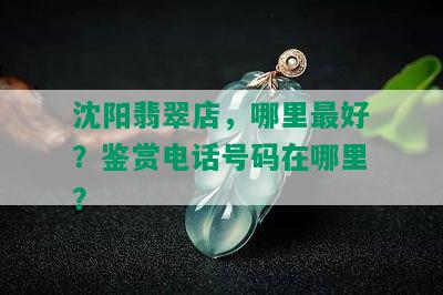 沈阳翡翠店，哪里更好？鉴赏电话号码在哪里？