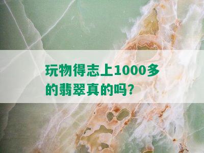 玩物得志上1000多的翡翠真的吗？