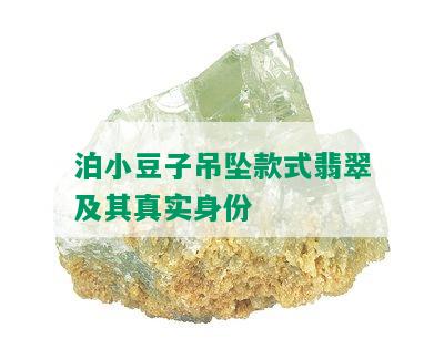 泊小豆子吊坠款式翡翠及其真实身份