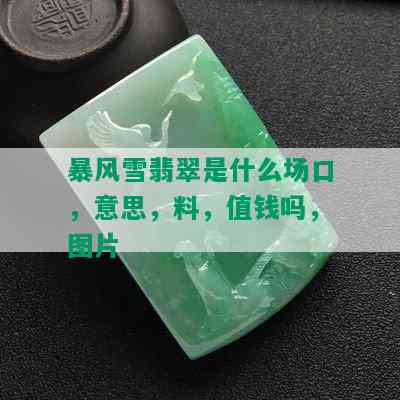 暴风雪翡翠是什么场口，意思，料，值钱吗，图片