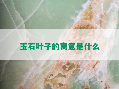 玉石叶子的寓意是什么