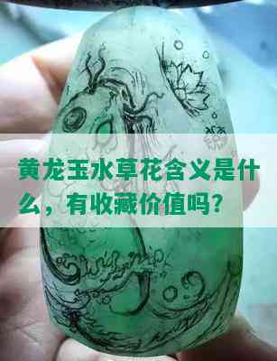 黄龙玉水草花含义是什么，有收藏价值吗？