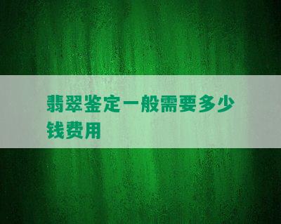 翡翠鉴定一般需要多少钱费用