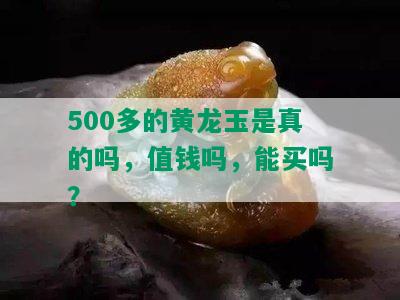 500多的黄龙玉是真的吗，值钱吗，能买吗？