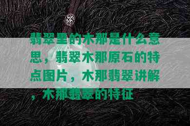 翡翠里的木那是什么意思，翡翠木那原石的特点图片，木那翡翠讲解，木那翡翠的特征