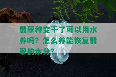 翡翠种变干了可以用水养吗？怎么养能恢复翡翠的水分？