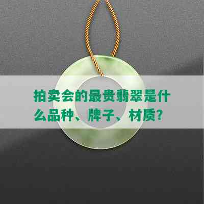 拍卖会的最贵翡翠是什么品种、牌子、材质？