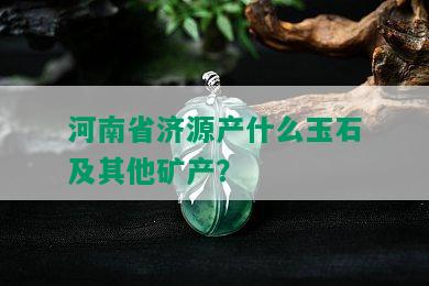 河南省济源产什么玉石及其他矿产？