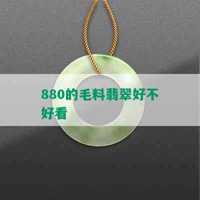 880的毛料翡翠好不好看