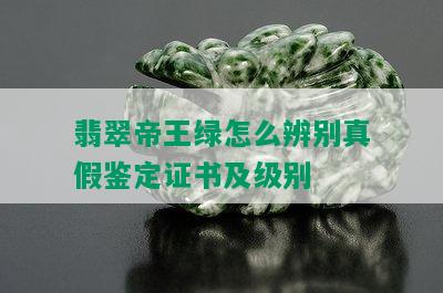 翡翠帝王绿怎么辨别真假鉴定证书及级别