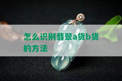 怎么识别翡翠a货b货的方法