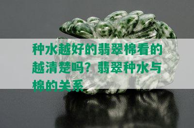 种水越好的翡翠棉看的越清楚吗？翡翠种水与棉的关系