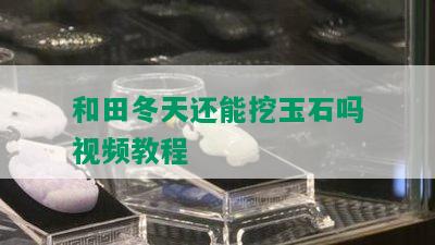 和田冬天还能挖玉石吗视频教程