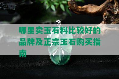 哪里卖玉石料比较好的品牌及正宗玉石购买指南