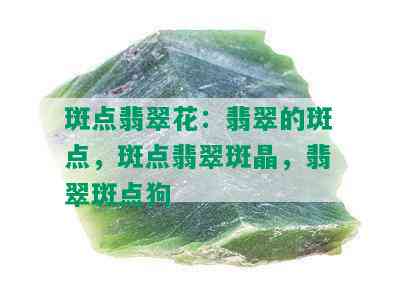 斑点翡翠花：翡翠的斑点，斑点翡翠斑晶，翡翠斑点狗