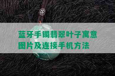 蓝牙手镯翡翠叶子寓意图片及连接手机方法