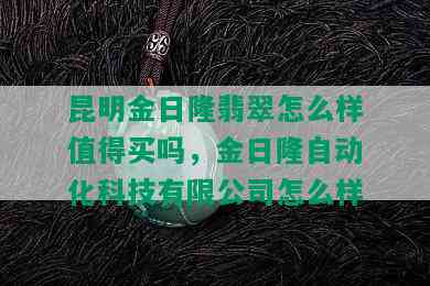 昆明金日隆翡翠怎么样值得买吗，金日隆自动化科技有限公司怎么样