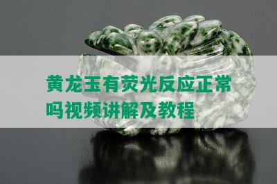 黄龙玉有荧光反应正常吗视频讲解及教程