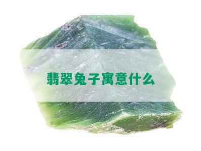 翡翠兔子寓意什么