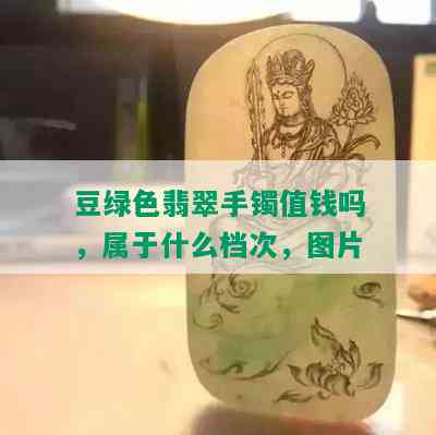 豆绿色翡翠手镯值钱吗，属于什么档次，图片