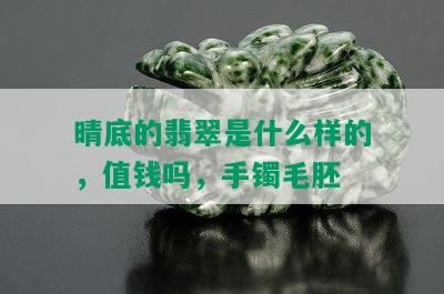 晴底的翡翠是什么样的，值钱吗，手镯毛胚