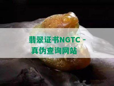 翡翠证书NGTC - 真伪查询网站