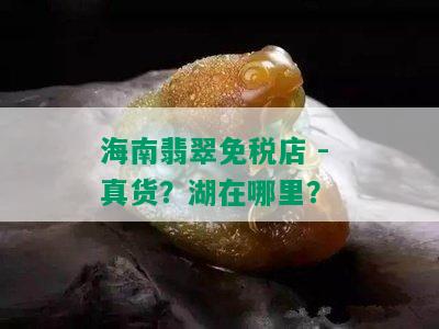 海南翡翠免税店 - 真货？湖在哪里？