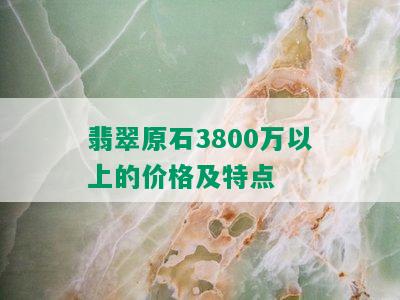 翡翠原石3800万以上的价格及特点