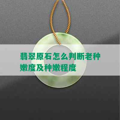 翡翠原石怎么判断老种嫩度及种嫩程度