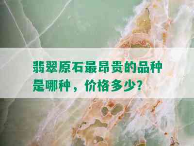 翡翠原石最昂贵的品种是哪种，价格多少？