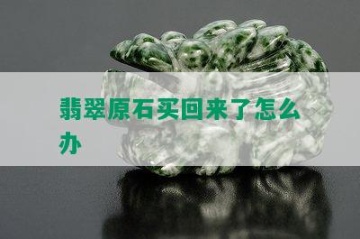 翡翠原石买回来了怎么办