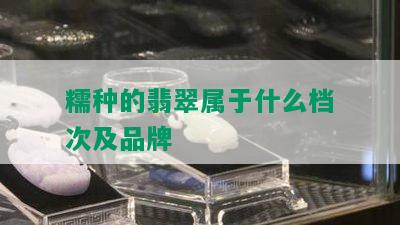 糯种的翡翠属于什么档次及品牌