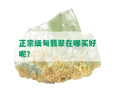 正宗缅甸翡翠在哪买好呢？