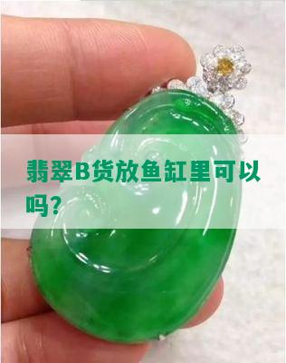 翡翠B货放鱼缸里可以吗？