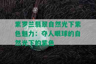 紫罗兰翡翠自然光下紫色魅力：夺人眼球的自然光下的紫色