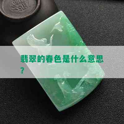 翡翠的春色是什么意思？