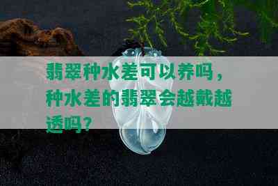 翡翠种水差可以养吗，种水差的翡翠会越戴越透吗？