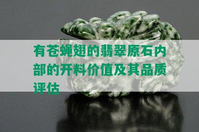 有苍蝇翅的翡翠原石内部的开料价值及其品质评估