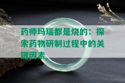 药师玛瑙都是烧的：探索药物研制过程中的关键因素