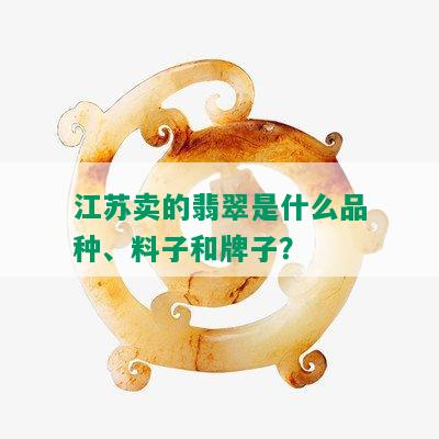 江苏卖的翡翠是什么品种、料子和牌子？