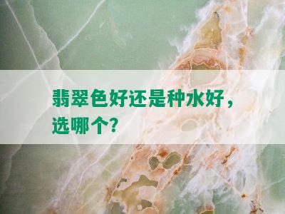 翡翠色好还是种水好，选哪个？