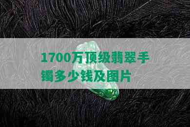 1700万顶级翡翠手镯多少钱及图片