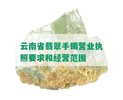 云南省翡翠手镯营业执照要求和经营范围