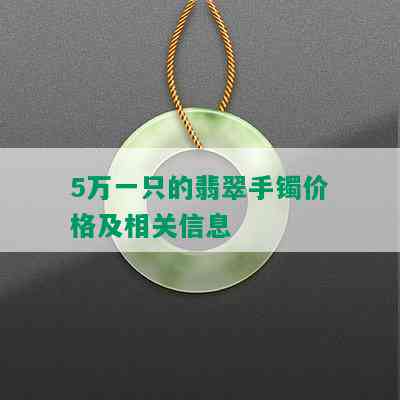 5万一只的翡翠手镯价格及相关信息