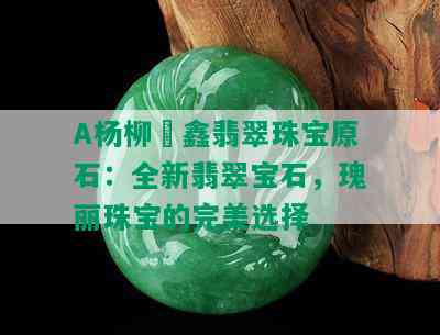 A杨柳濢鑫翡翠珠宝原石：全新翡翠宝石，瑰丽珠宝的完美选择